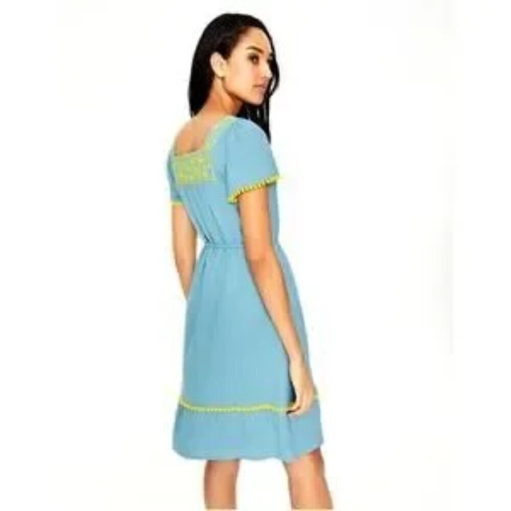 BODEN Mini Dress Size 2 Bernadette Embroidered Light Blue $119 - Picture 4 of 11